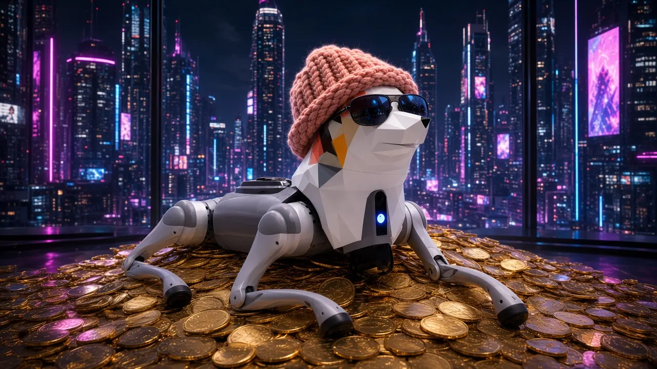 Hatchan with sunglasses and coins